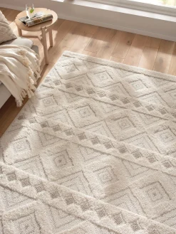 Lessebo Moderner Teppich, Weiß/Beige