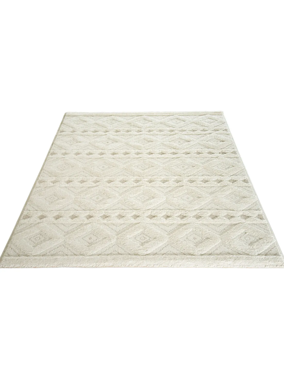 Lessebo Moderner Teppich, Weiß/Beige