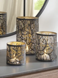 Lisborg Windlicht, Black/Gold