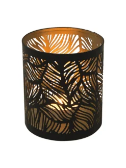 Lisborg Windlicht, Black/Gold