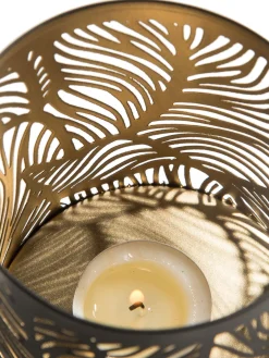 Lisborg Windlicht, Black/Gold