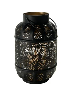 Lisborg Windlicht, Schwarz/Gold