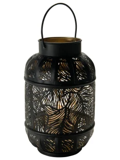 Lisborg Windlicht, Schwarz/Gold