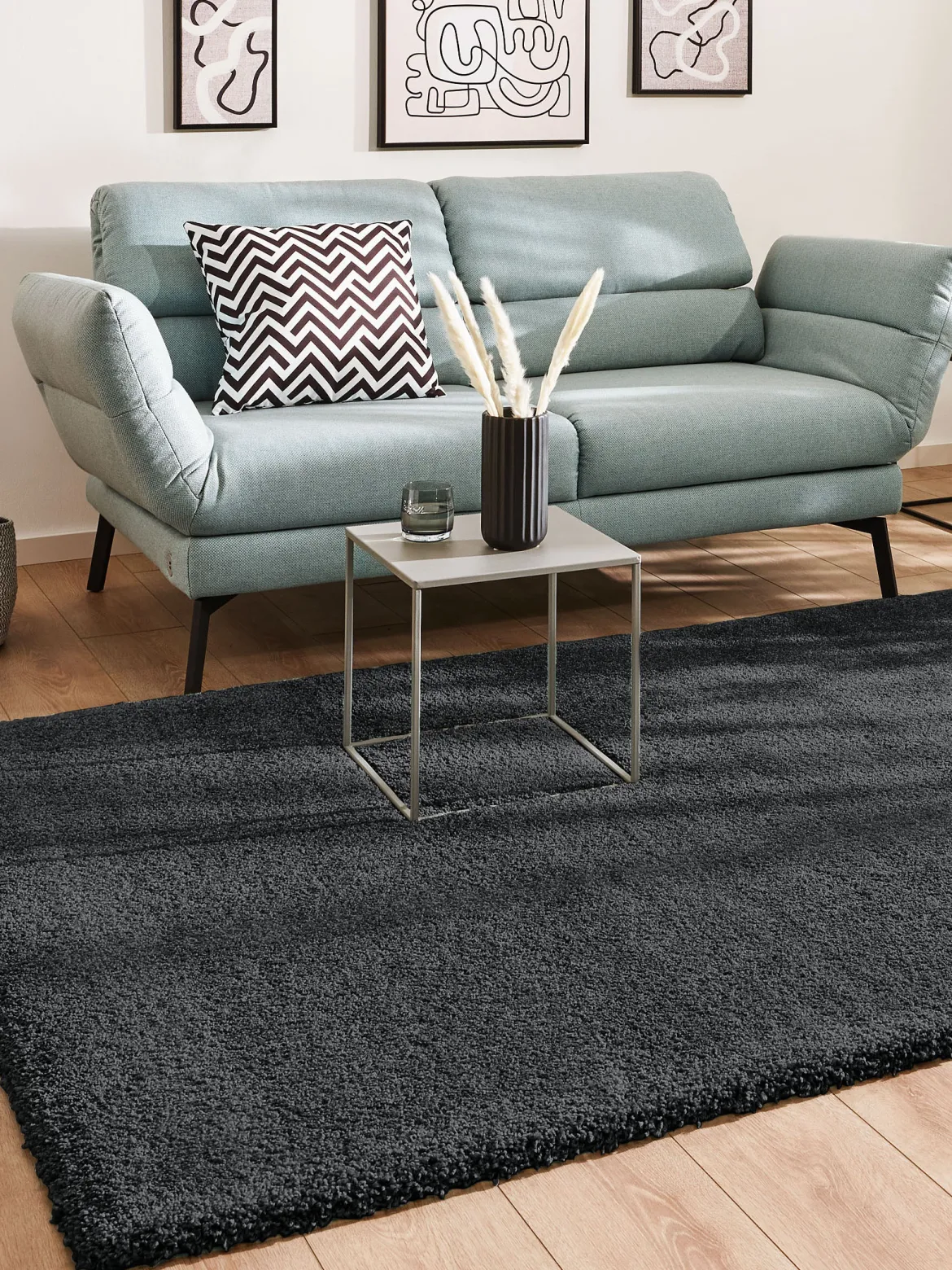 Lounge Hochflor-Teppich, Anthrazit