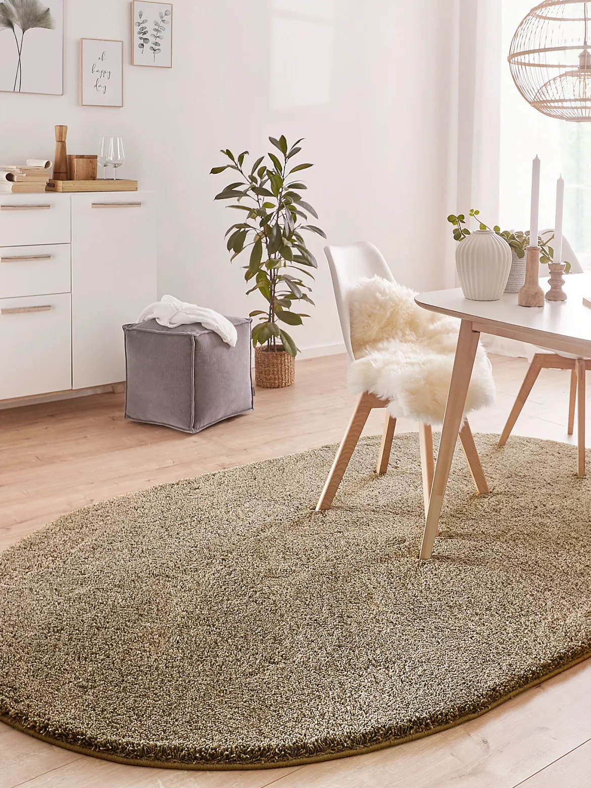 Lounge Hochflor-Teppich, Beige