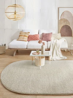 Lounge Hochflor-Teppich, Hellbeige