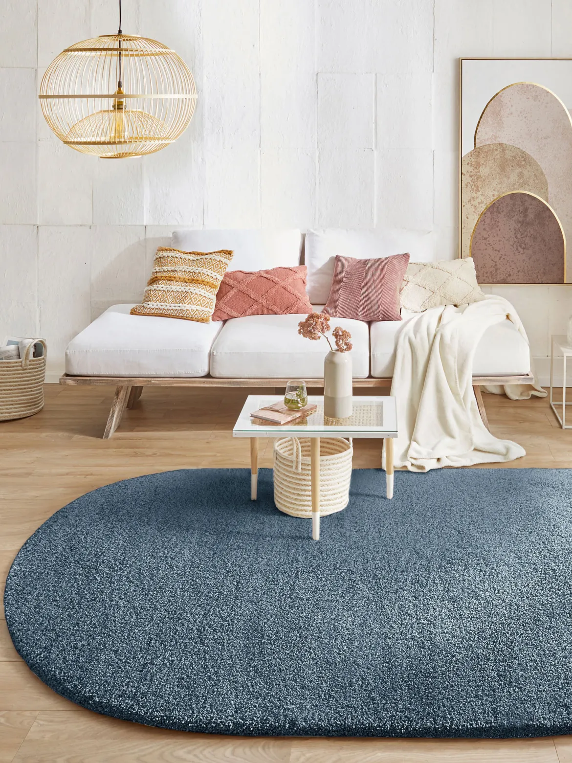 Lounge Hochflor-Teppich, Royalblau