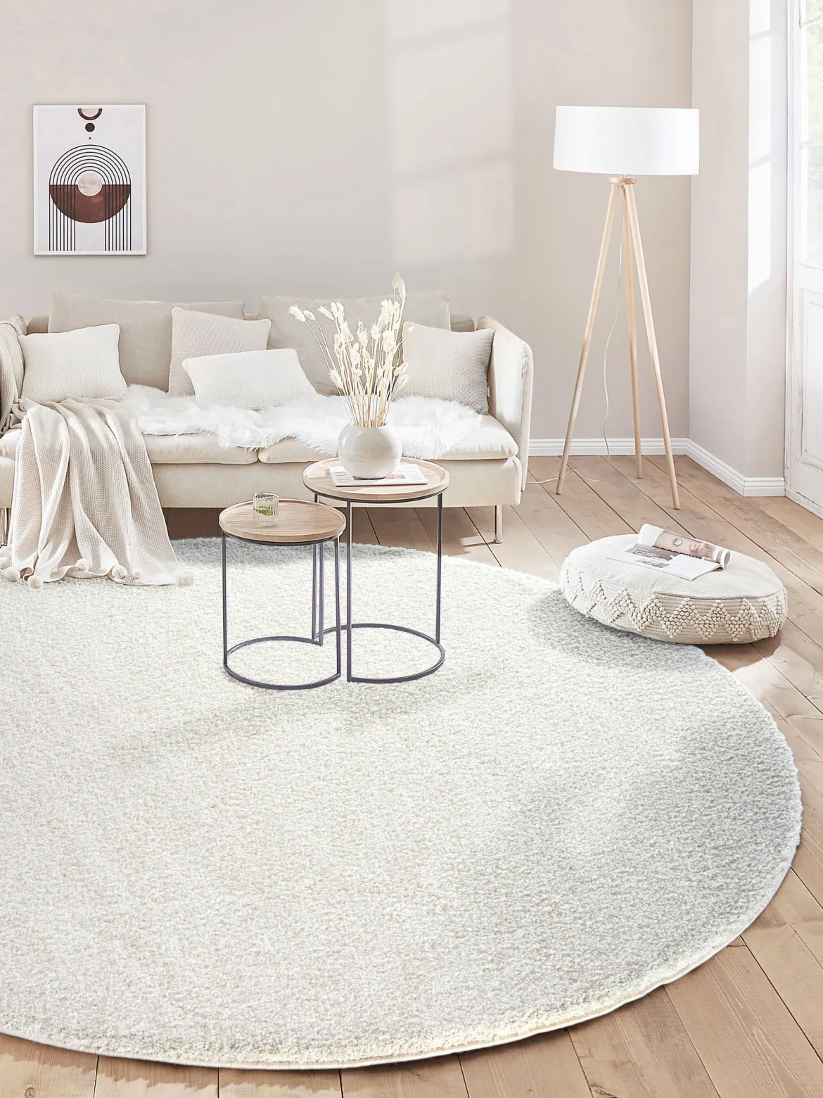 Lounge Hochflor-Teppich, Weiss