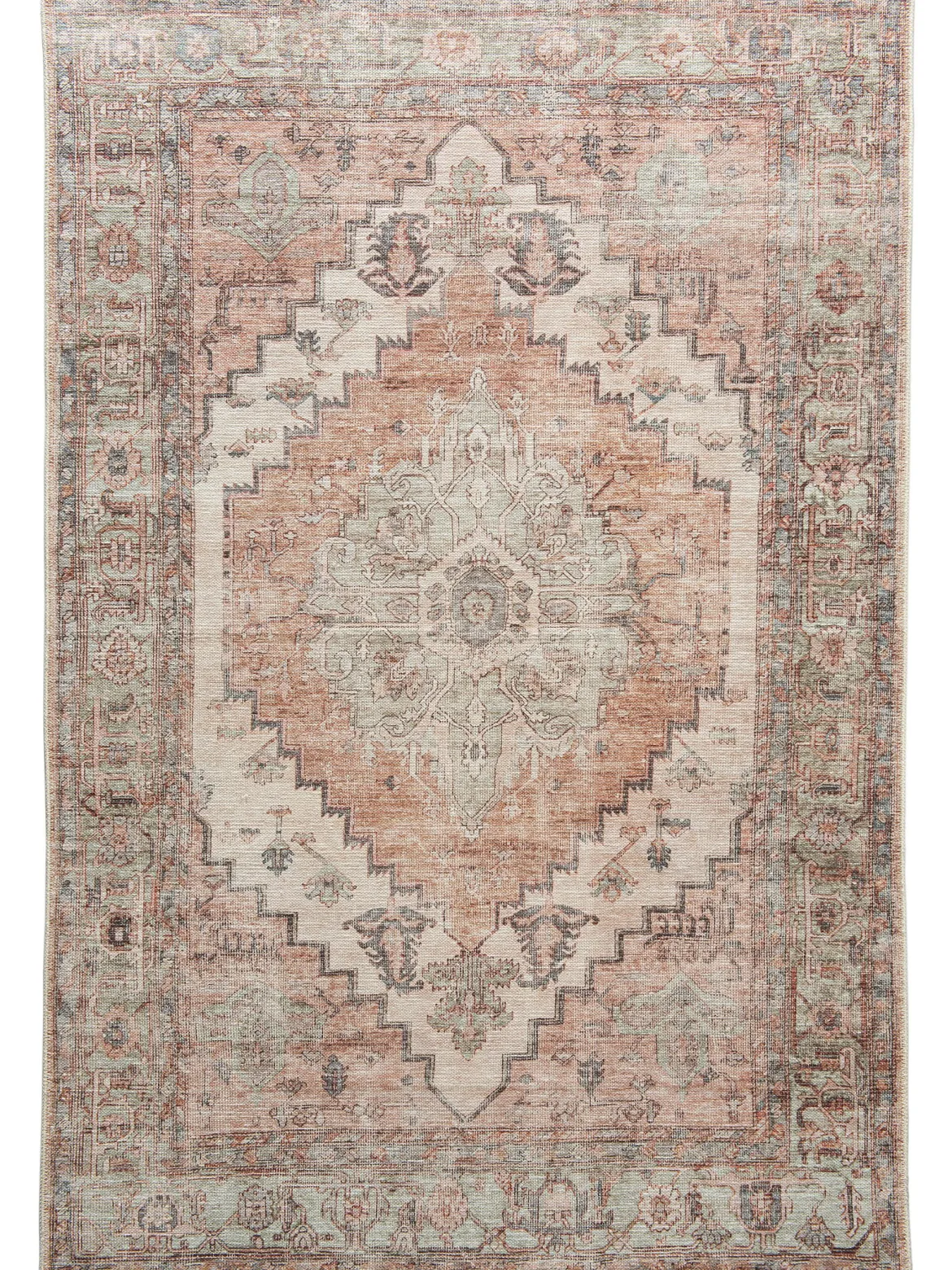 Malian Vintage-Teppich, Grün/Taupe