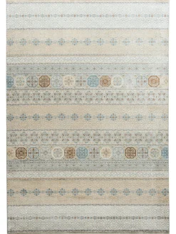 Mamaras Vintage-Teppich, Blau/Gold/Silber