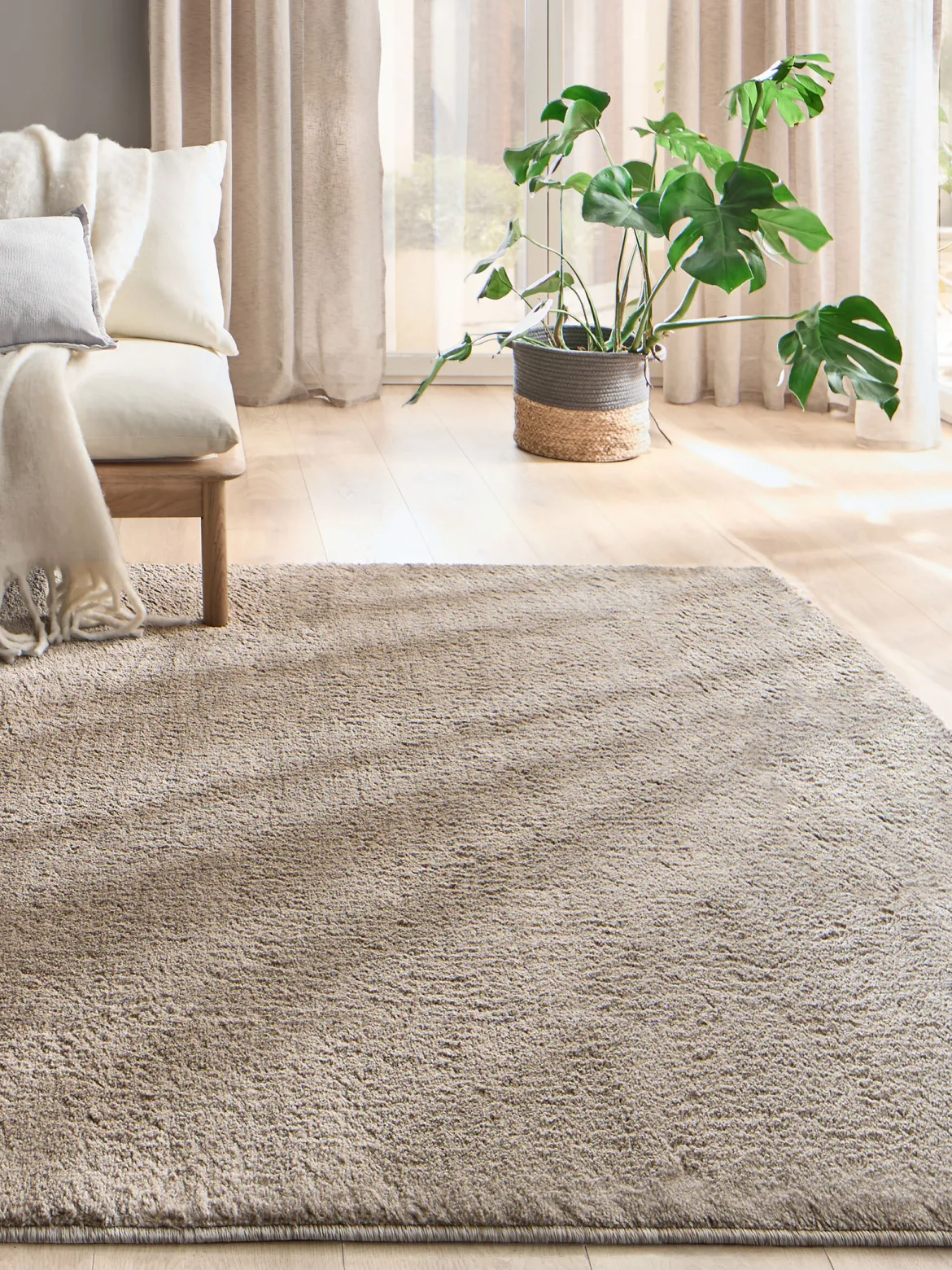Marten Hochflor-Teppich, Taupe