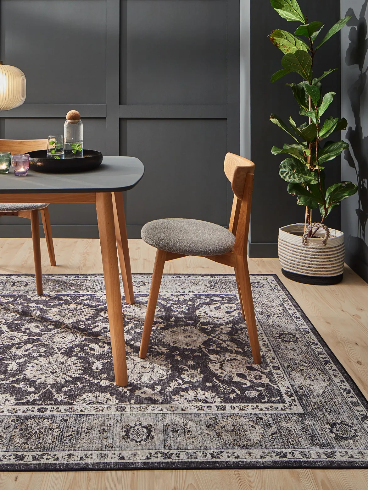 Novellara Vintage-Teppich, Lava Stone