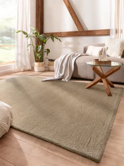 Ourika Hochflor-Teppich, Dunkelbeige