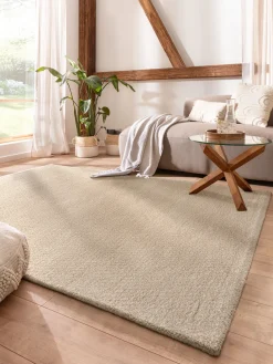 Ourika Hochflor-Teppich, Hellbeige