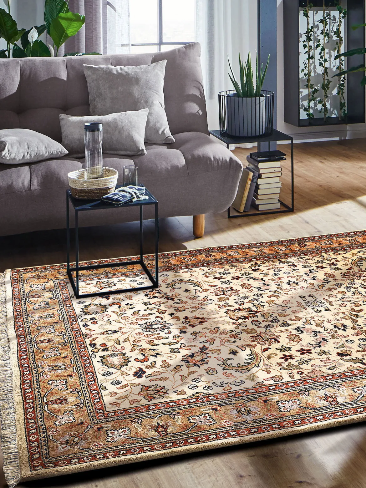 Padischah Isfahan Orient-Teppich, Beige