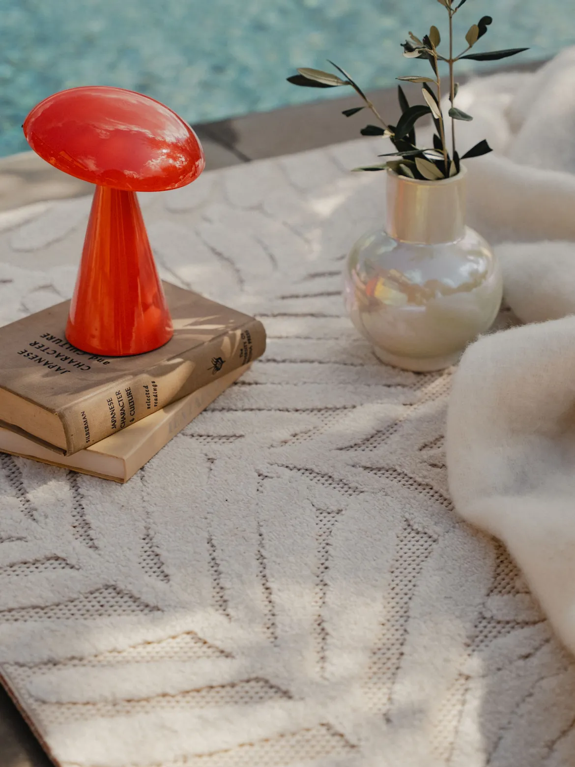 Palmones Outdoor-Teppich, Creme