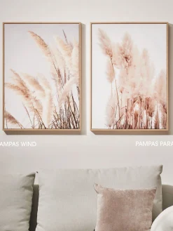 Pampas Para Leinwand-Druck-gerahmt, Beige