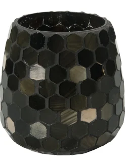 Penya Teelichthalter, Schwarz/Braun