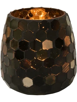 Penya Teelichthalter, Schwarz/Braun