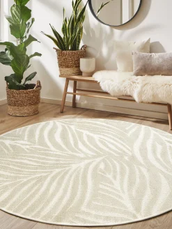 Pianta Moderner Teppich, Creme