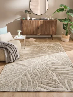 Pianta Moderner Teppich, Creme