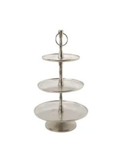 Raw Silver Finish Deko-Etagere, Silber