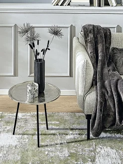 Raw Silver Finish Tisch, Silber