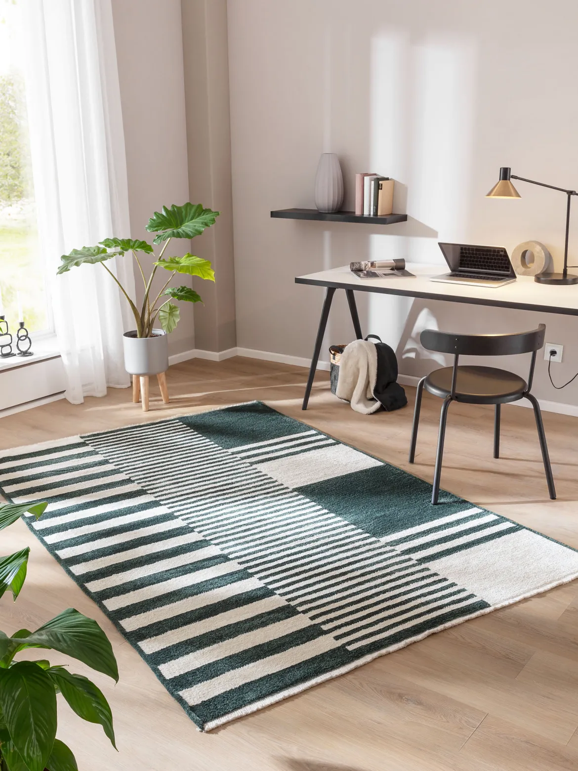 Raya Moderner Teppich, Meeresgrün
