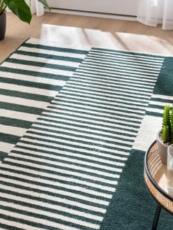 Raya Moderner Teppich, Meeresgrün