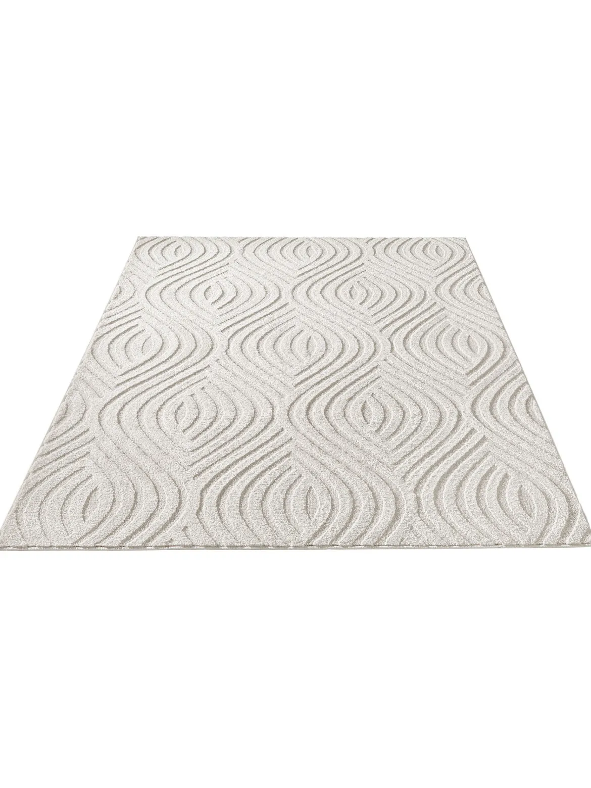 Rombo Moderner Teppich, Offwhite