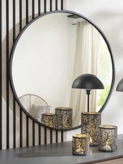 Round Beauty Spiegel, Schwarz