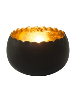 Salla Windlicht, Schwarz/Gold