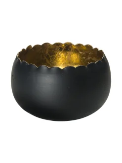 Salla Windlicht, Schwarz/Gold