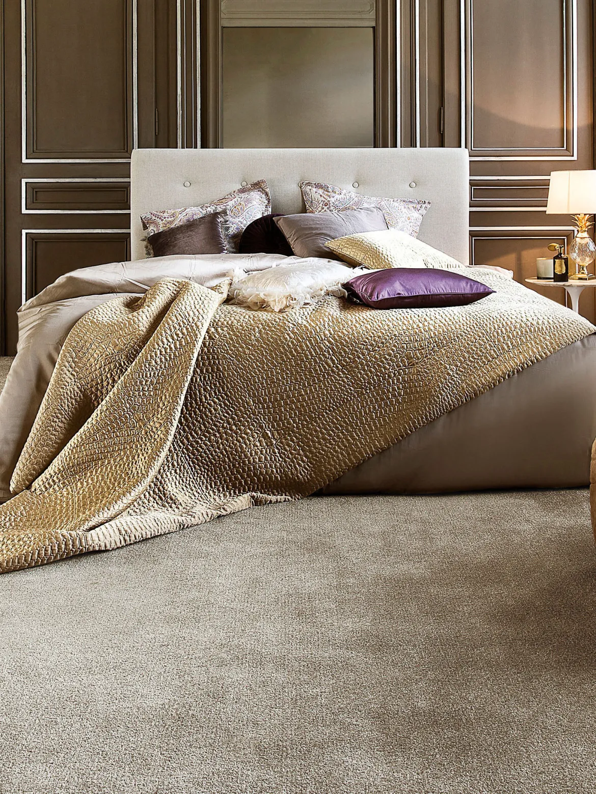 Satin Velours-Teppichboden, Caramel 34
