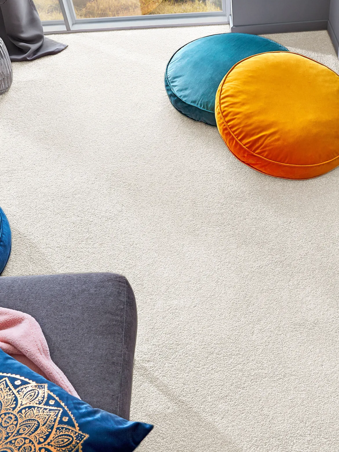 Satin Velours-Teppichboden, Snow 30