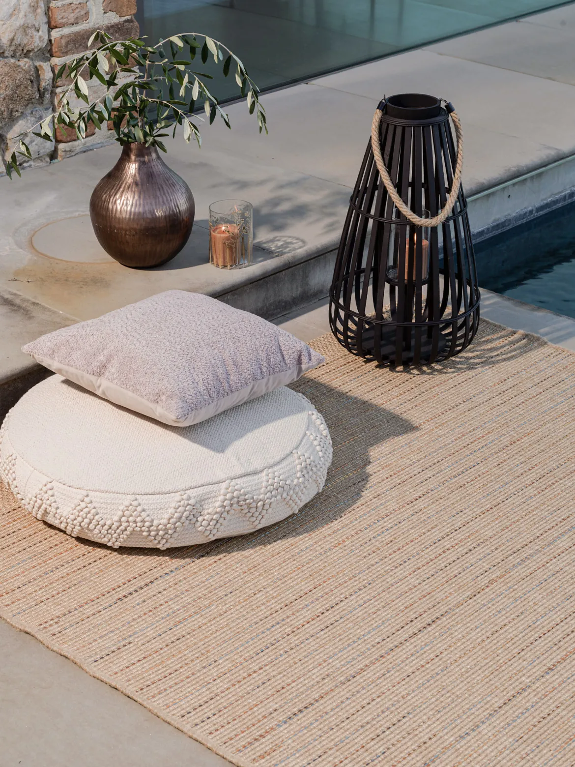Savaneta Outdoor-Teppich, Natur/Taupe