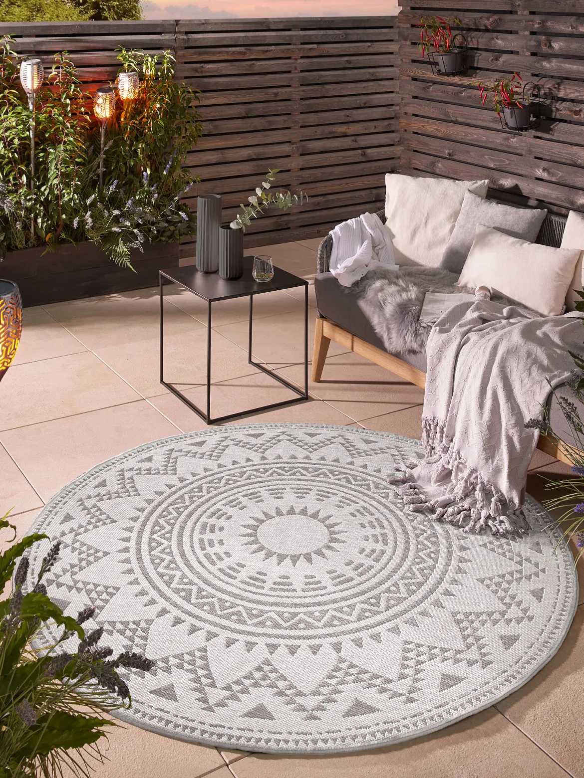 Savela Outdoor-Teppich, Creme