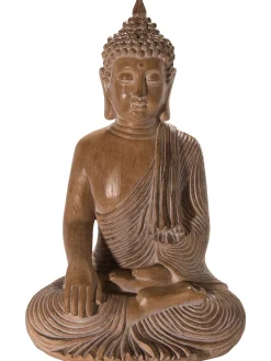 Sitting Buddha Figur, Hellbraun