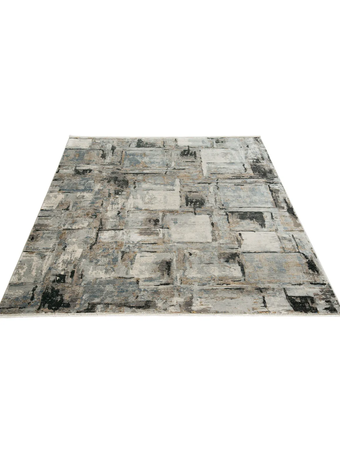 Sivas Vintage-Teppich, Schwarz/Silber
