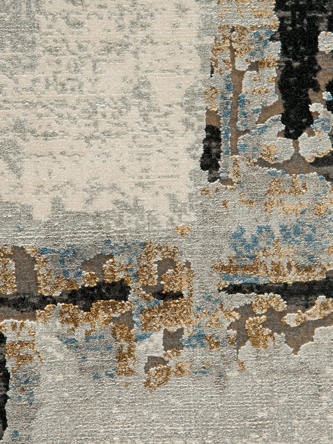 Sivas Vintage-Teppich, Schwarz/Silber