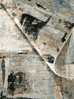 Sivas Vintage-Teppich, Schwarz/Silber