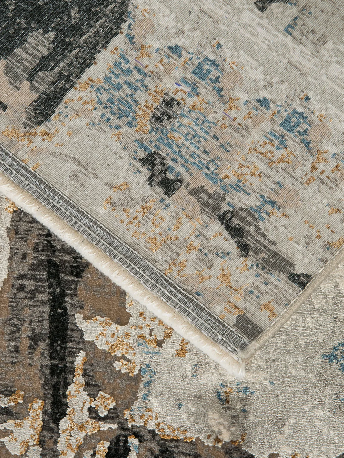 Sivas Vintage-Teppich, Schwarz/Silber