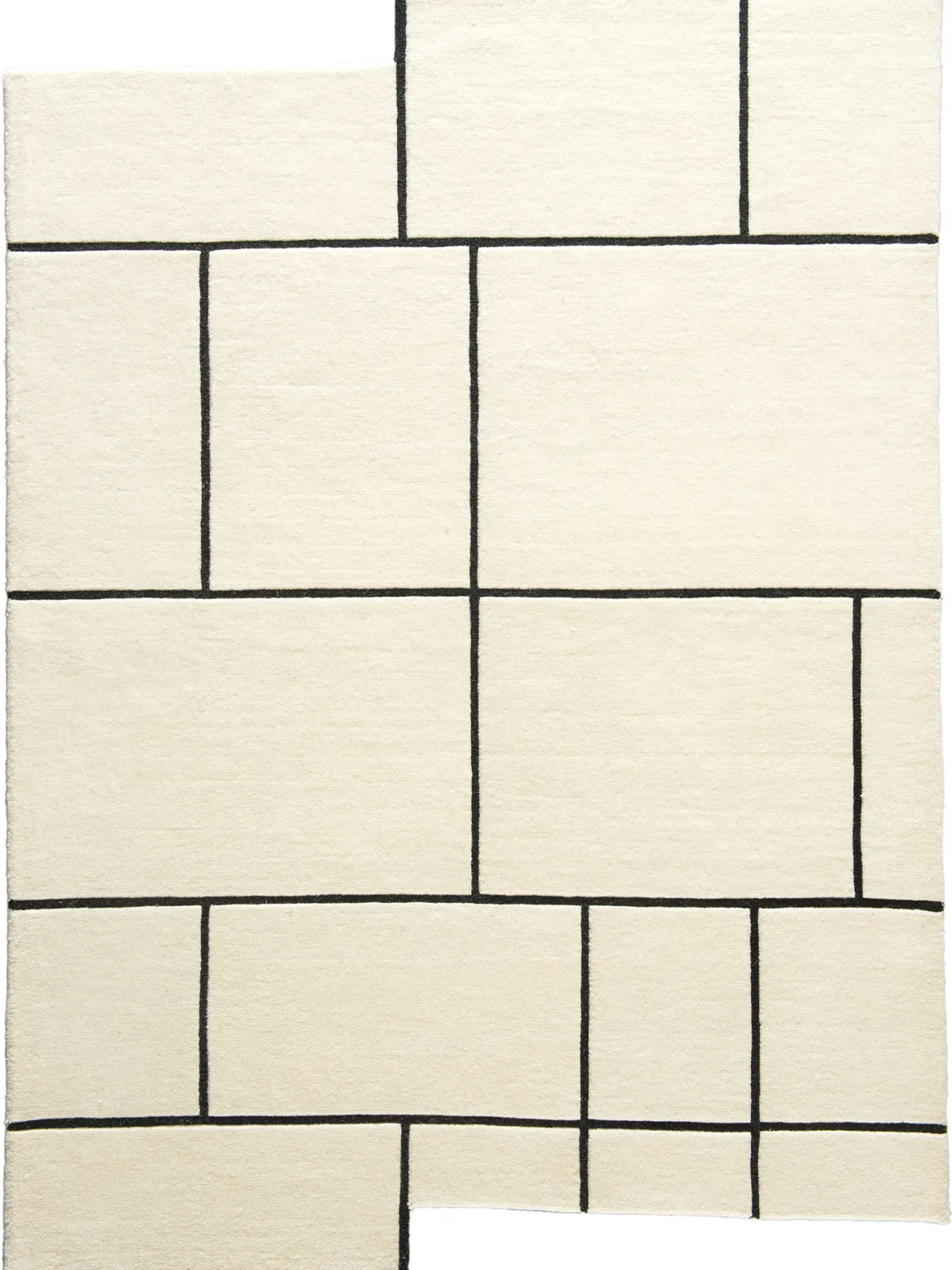 Skarup Woll-Teppich, White/Black