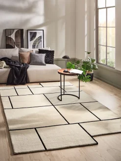 Skarup Woll-Teppich, White/Black