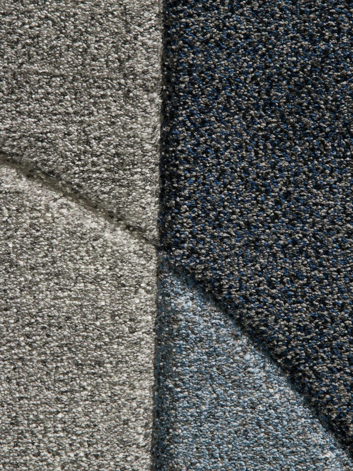 Stampino Moderner Teppich, Blau-Grau