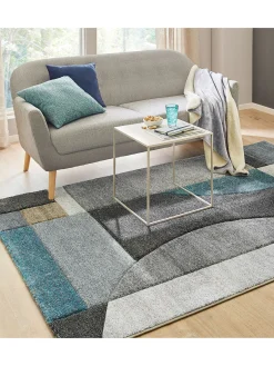 Stampino Moderner Teppich, Blau
