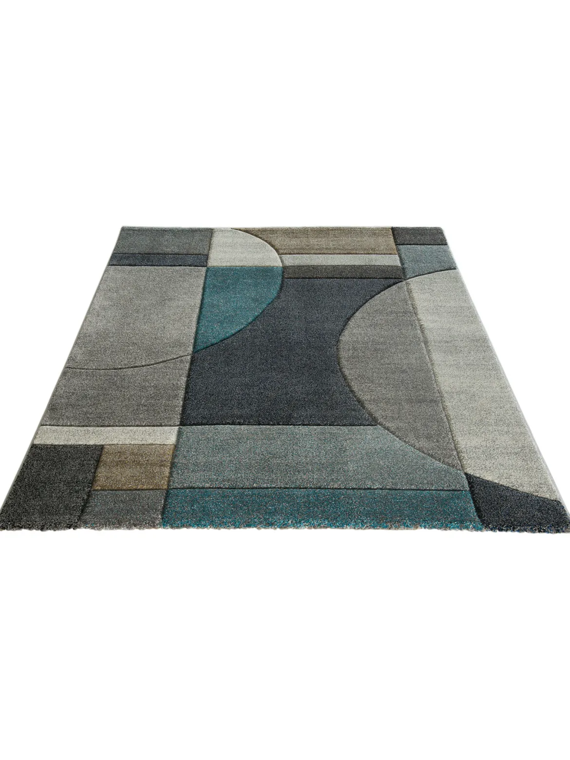 Stampino Moderner Teppich, Blau