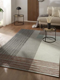 Stribe Vintage-Teppich, Grey-Terra