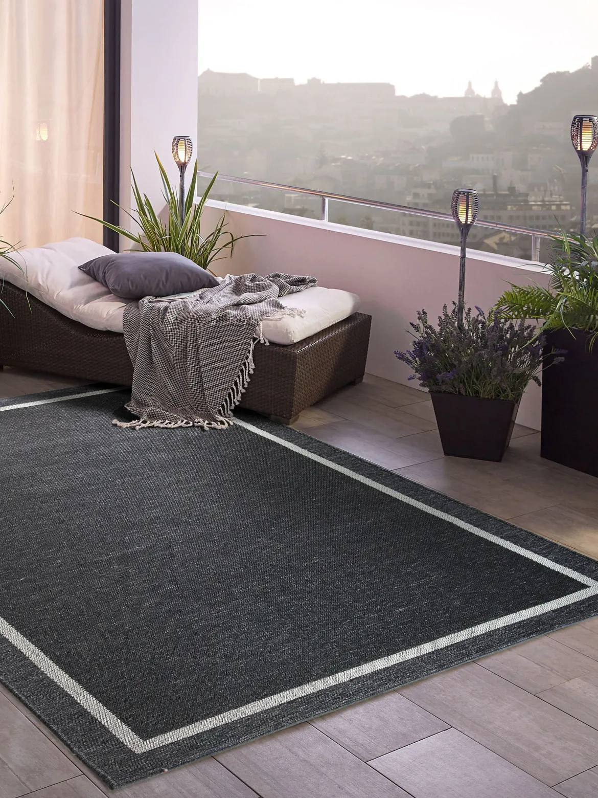 Svana Outdoor-Teppich, Anthrazit