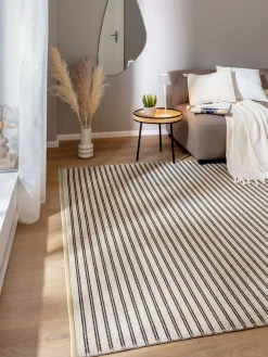 Svansbjerg Moderner Teppich, Creme/Schwarz